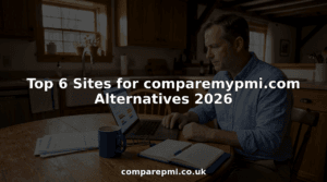 Man comparing insurance quotes at kitchen table